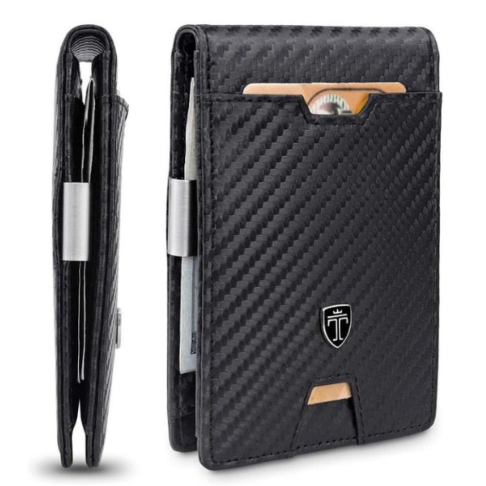 Men's RFID Leather Money Clip Wallet